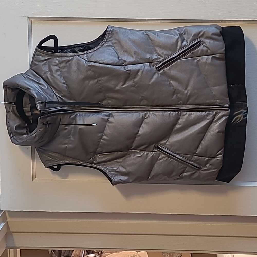 Genuine leather and Goose Down filled Vest